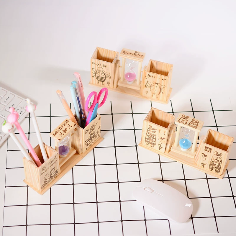 Organic wooden creative storage system from natural wood, pens holder, decorations for elementary school students, jewelry, Birthday gift