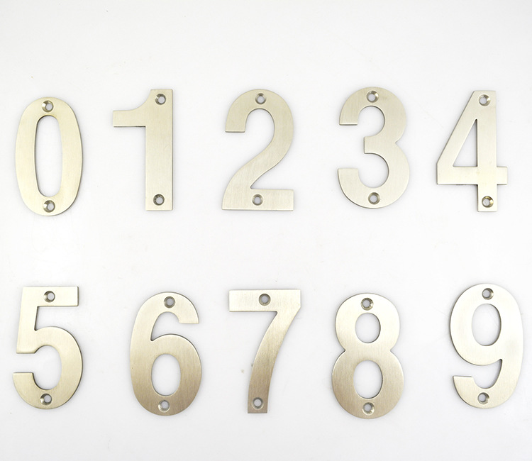 多规格通用 304#不锈钢拉丝数字标识牌 数字号码酒店门牌 批发