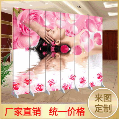 Beauty screen wholesale customized a living room Entrance solid wood Folding screen Health club hall Two-sided screen partition