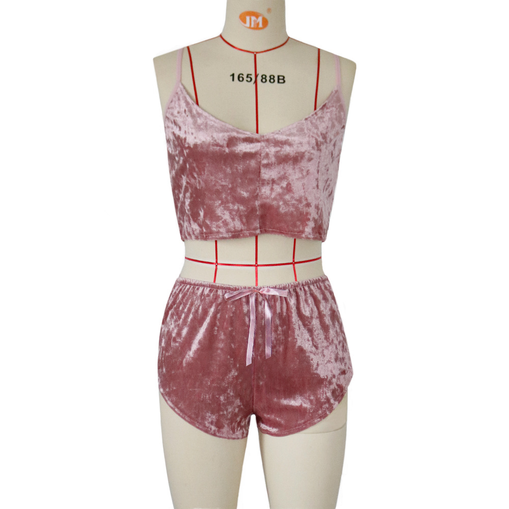 sexy V-neck velvet underwear set NSYO8655