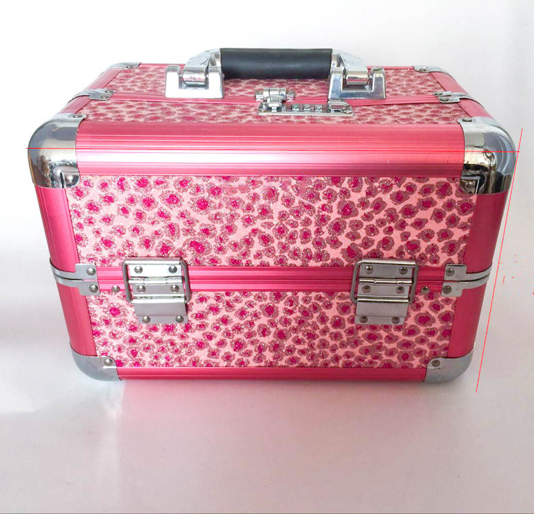铝合金美容彩妆化妆箱收纳盒箱专业化妆工具多层大号双开手提箱