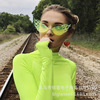 Fashion Triangle Cat Eye Flame Morrology Meic Women's Tide Super Cool Big Big Mirror Street Paper -shaped Glasses S9052