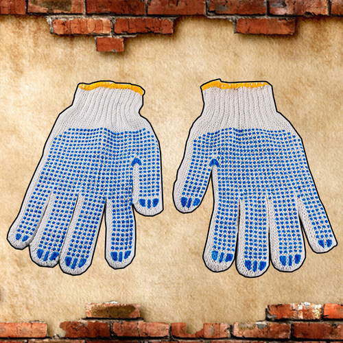 Plastic labor protection gloves with glue dots, wear-resistant, breathable gloves, non-slip, elastic dots, bead dots, plastic line practical protective cover