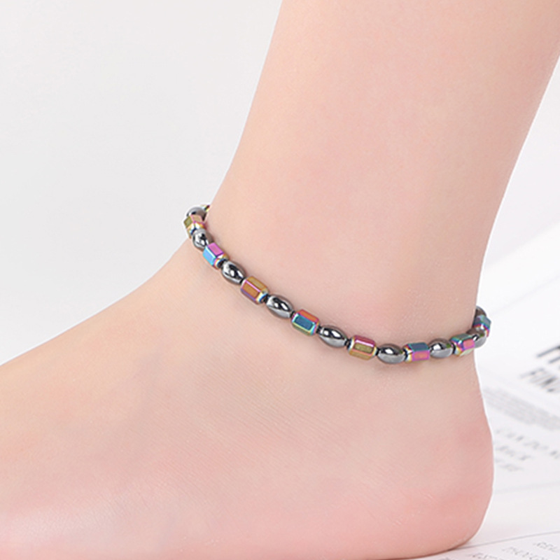 Classic Style Geometric Haematite Knitting No Inlaid Anklet display picture 2