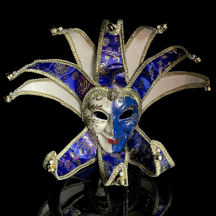 블루 10각 베니스 레트로 광대 마스크