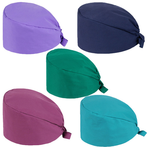 2pcs Pure operating room cap cotton male and female cosmetic plastic anesthesiologist operating cap nurse working cap