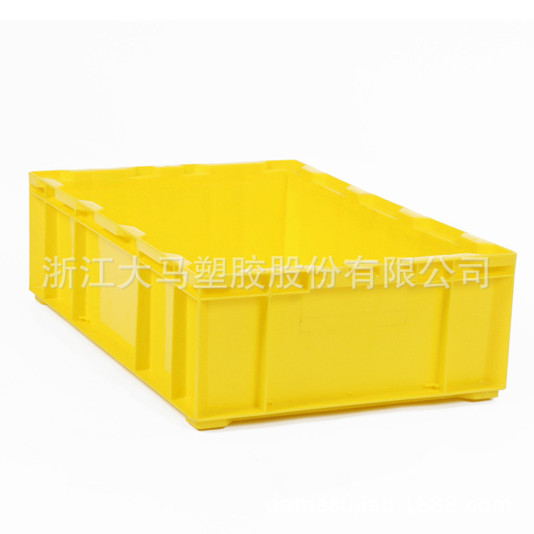 供应 505*320*140加厚塑料零件盒工具货架收纳箱黄色塑料周转箱