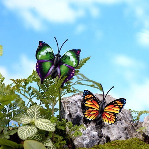 Moss Micro Landscape Ornament, Realistic Butterfly Mini Butterfly Cartoon Multicolor DIY Assembly Small Decor Succulent Decoration