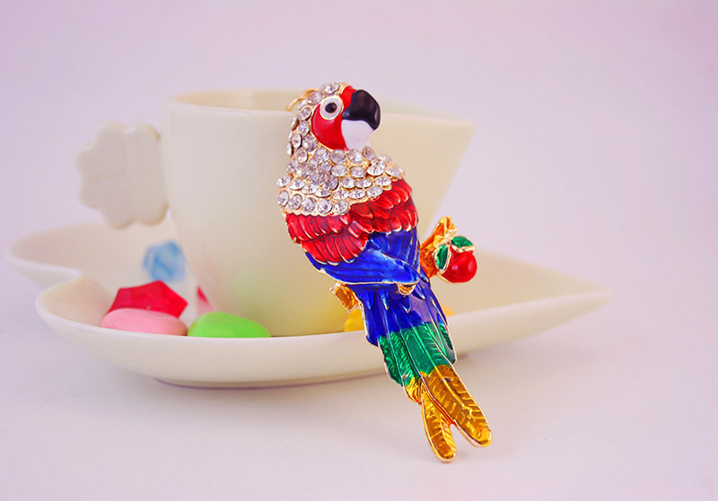 50g Weight Alloy, Metal Material Unisex Gender  Alloy Colorful Parrot Keychain Animal Bird Keychain 3
