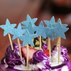 One pack of 10 birthday pentagram cakes plug -in decorative baking material 10 color optional DIY set