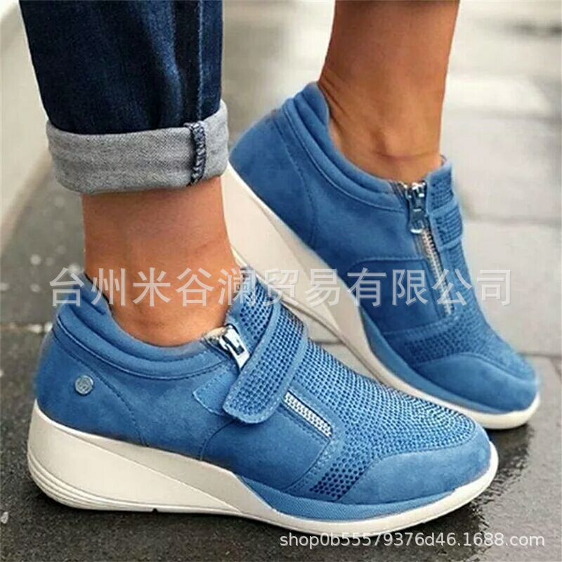 Wish Amazon popular thick bottom muffin loaf shoes women's Korean version versatile hot diamond casual round head casual single shoes