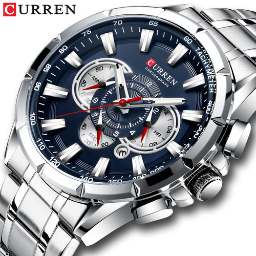 Curren/Carren 8363 men's watch six-hand quartz watch business calendar steel band watch foreign trade men's watch