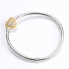 Base golden bracelet heart shaped, fresh chain, silver 925 sample