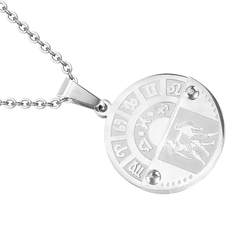 Nihaojewelry Stainless Steel Zodiac Pendant Necklace Jewelry Wholesale display picture 7
