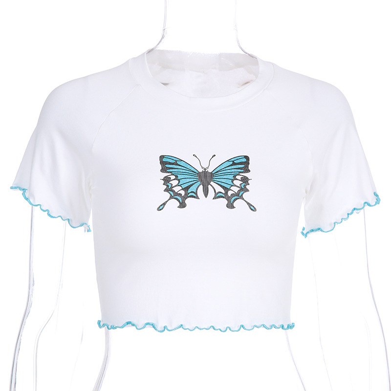 spring cute butterfly prints slimming t-shirts  NSLQ22688