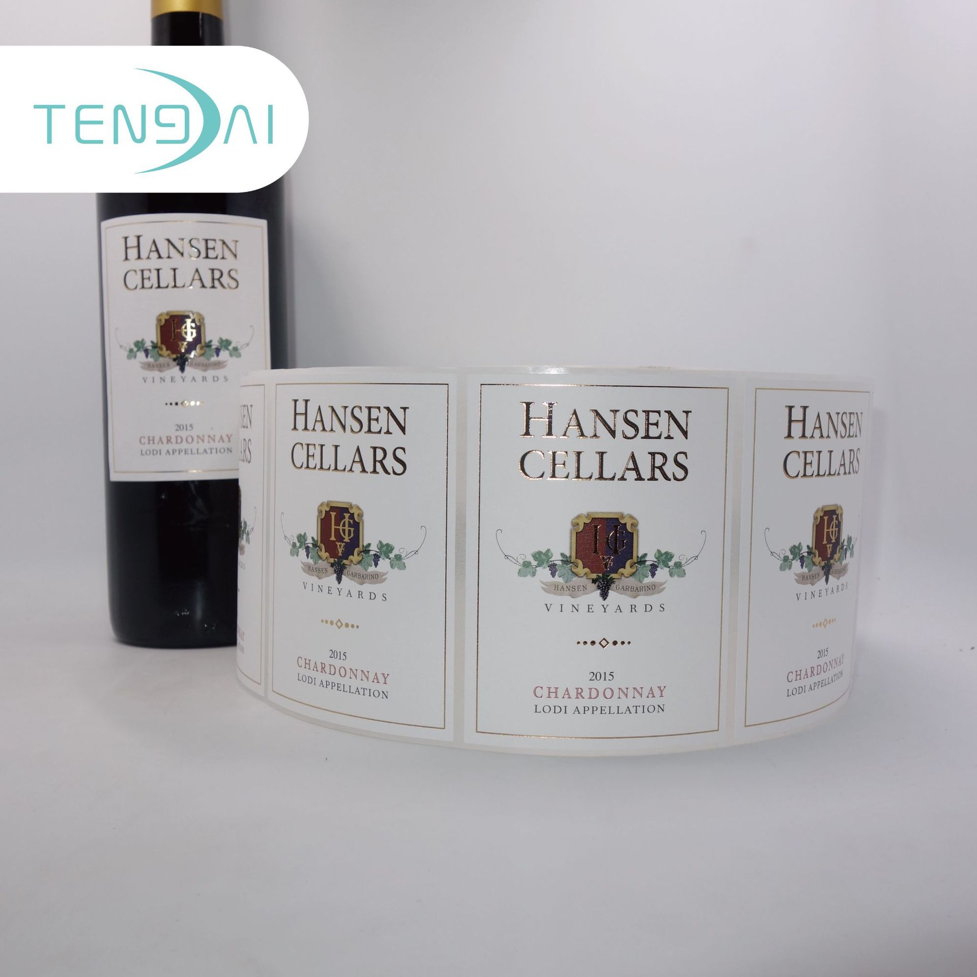 专业印刷种纸不干胶贴纸 葡萄酒雅纹纸标签印刷