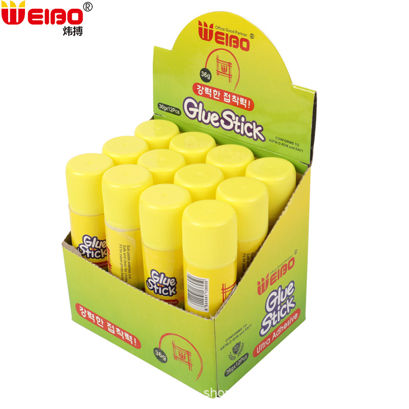 炜搏WB-3605大号办公用品diy黄壳胶棒安全无甲醛固体胶厂家批发