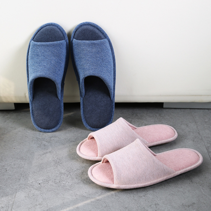 春夏新品日式開口純色居家地板防水防滑室內靜音男女情侶素色拖鞋