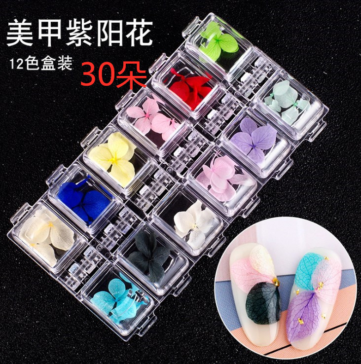 Japanese nail jewelry colorful petals Ziyang flower dried flower eternal flower nail DIY decorative phototherapy nail sticker flower