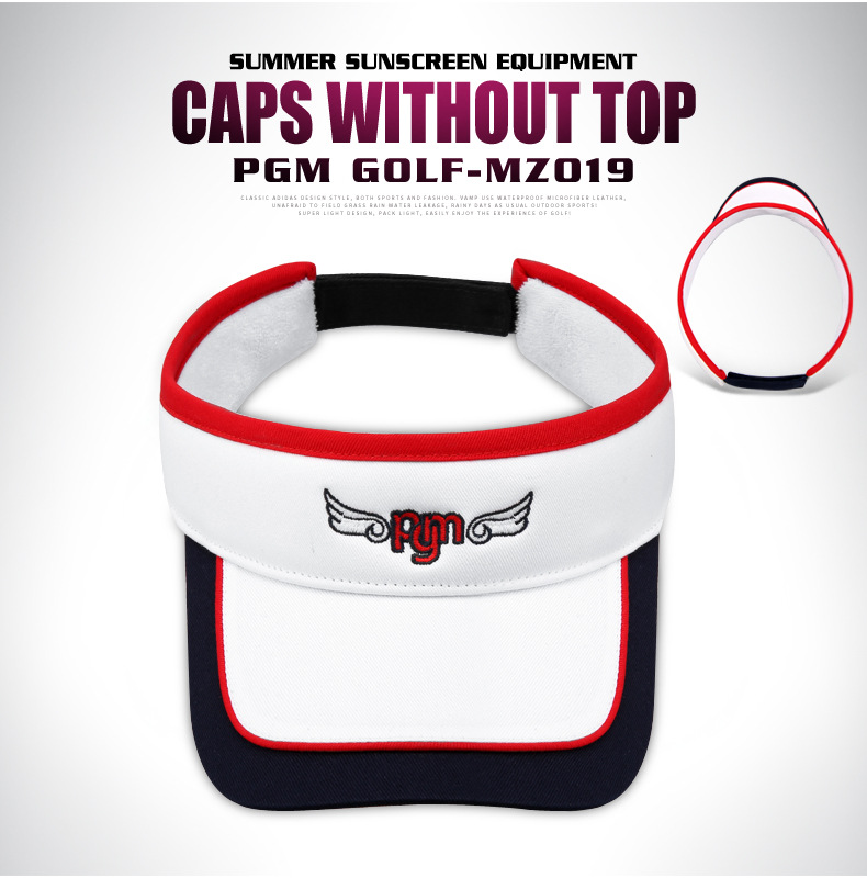 Mũ golf nữ không vành thoáng khí chống nắng mùa hè — MZ019PGM mũ không đỉnh Trắng Đỏ Xanh Navy, MZ019PGM không mũ trắng Bột chi tiết 14