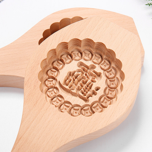 木质烘培模具印花月饼馒头绿豆糕面卡子点心年糕蛋糕立体木制模具