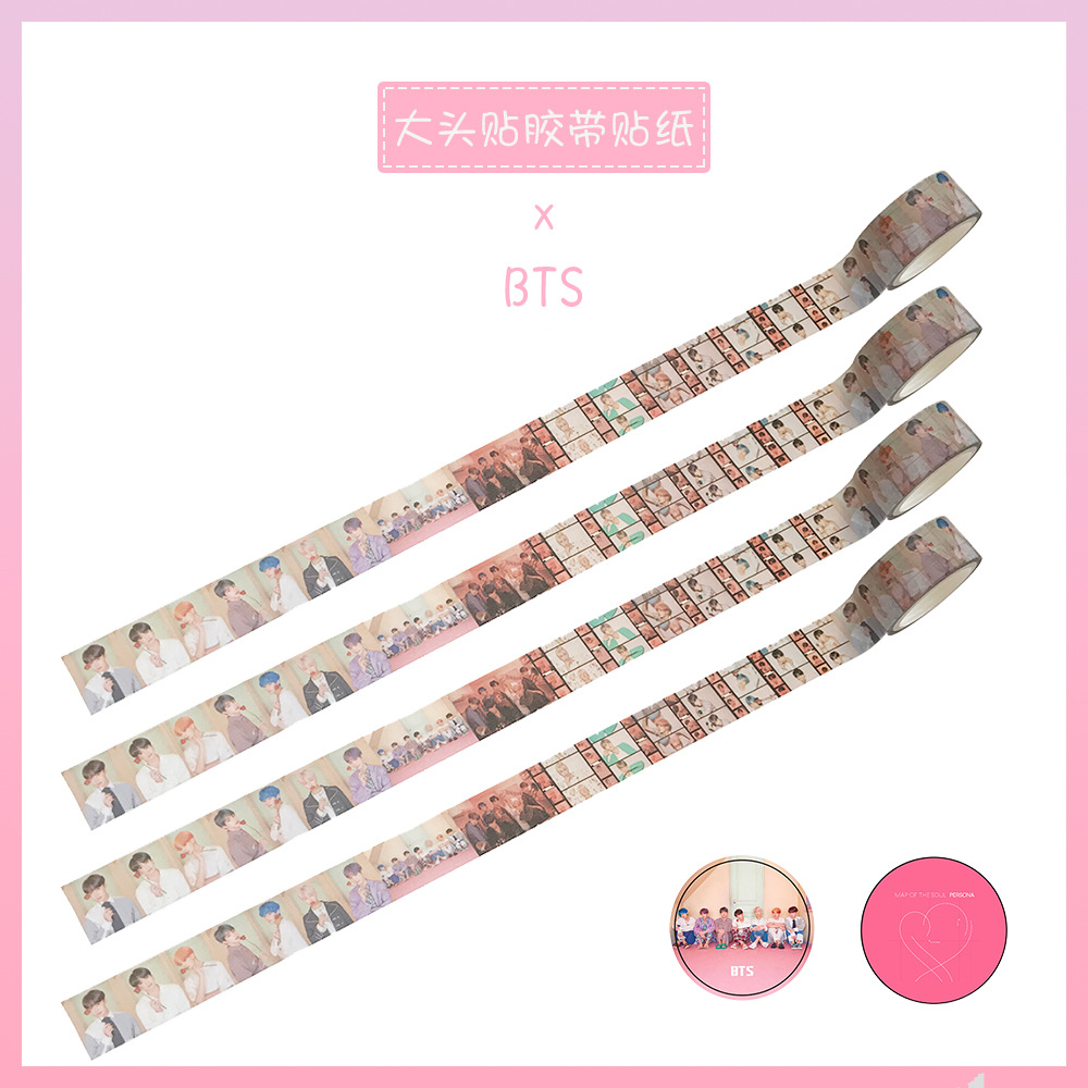 bts Bulletproof juvenile New album periphery customized Paper tape Jintai Heng Star periphery Same item Hand account Sticker