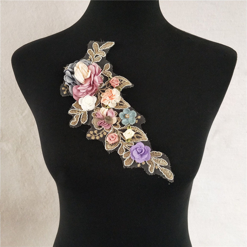 New spot 3D artificial flower lace collar DIY handmade rhinestone lace applique women's hat accessories wholesale New spot 3D artificial flower lace collar DIY handmade rhinestone lace applique women's hat accessories wholesale