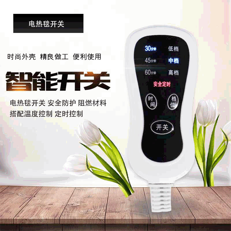 Electric Blanket Smart Switch Sea Salt Hot Compress 220V Electric Heating Foot Warmer Controller Floor Mat Temperature Adjustment Timing Temperature Control