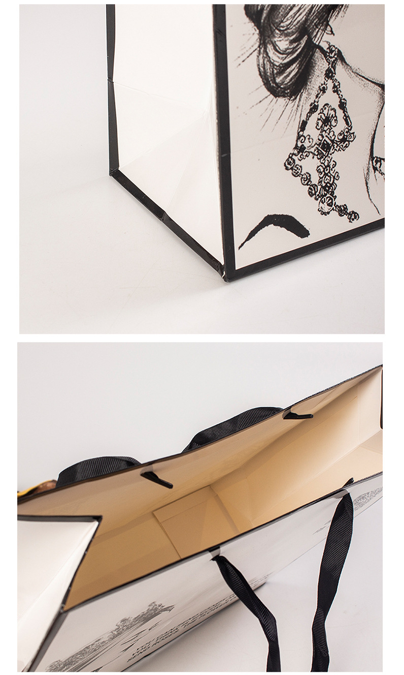 通用精美彩色印刷环保购物白卡纸服装手提袋定制可印二维码logo