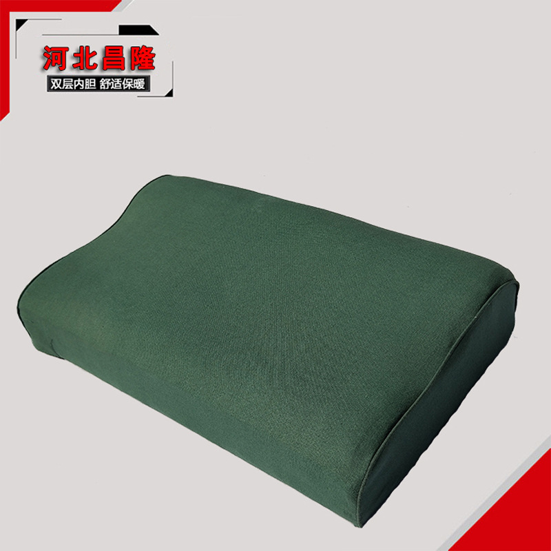 廠家配發04枕06枕頭枕套海陸空武#軍綠色高低保健枕護頸部隊枕頭