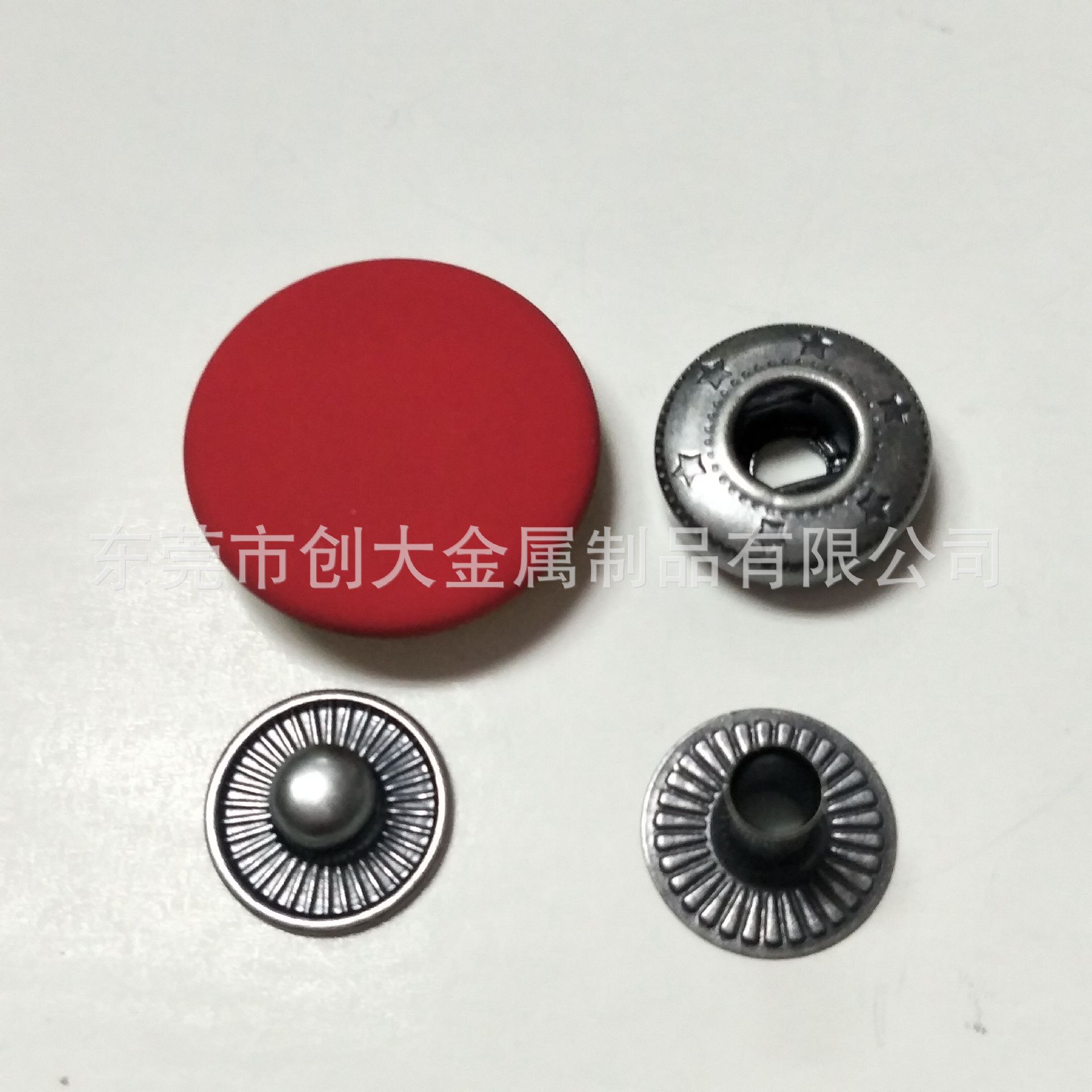 厂家直销28L光面钦合 633 655橡胶漆金属四合扣 18mm手感漆铜钮扣