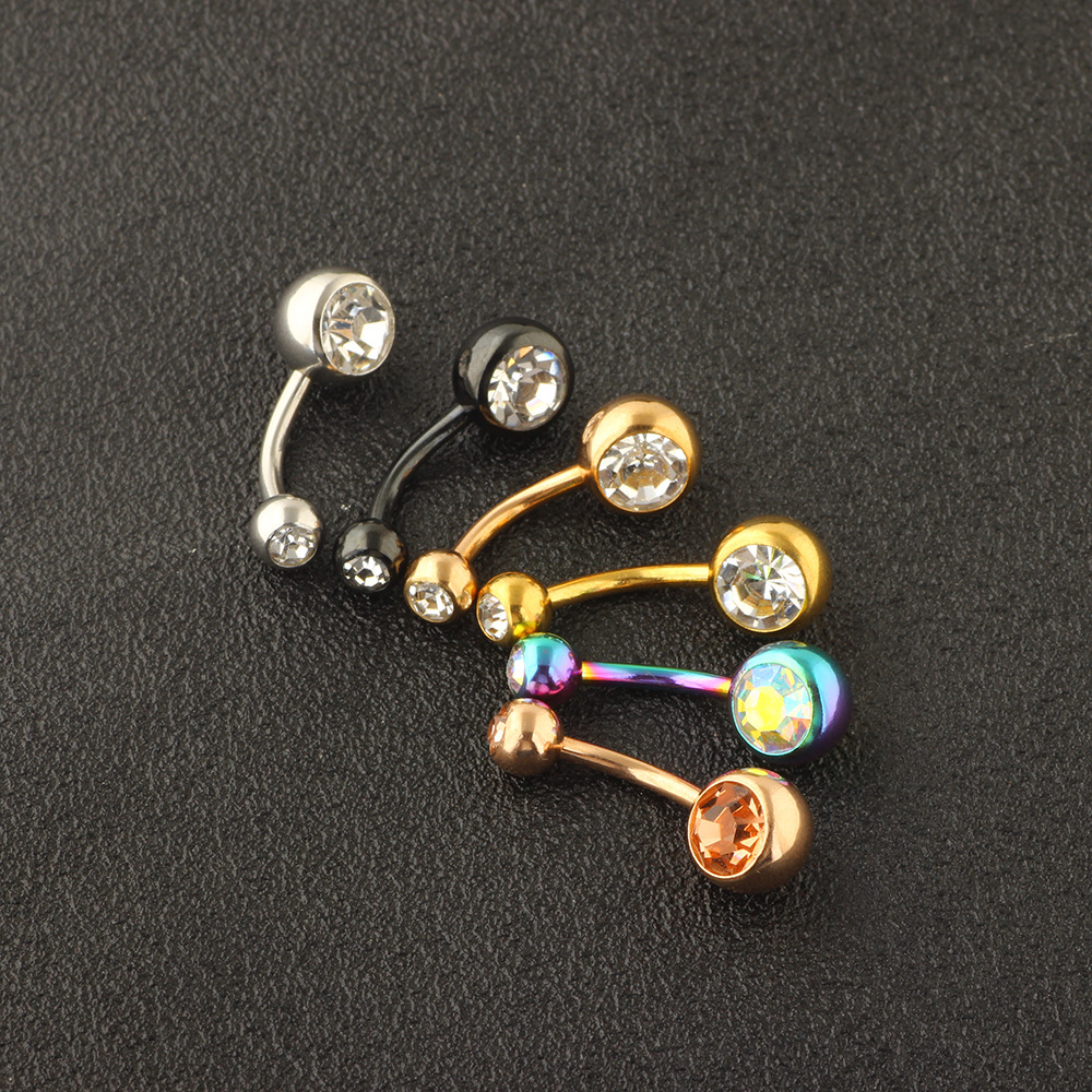 6-Piece Stainless Steel Belly Button Ring Set for Women - Navel Piercing Jewelry,2024 New Dangle Umbilical Hoops detail image 8