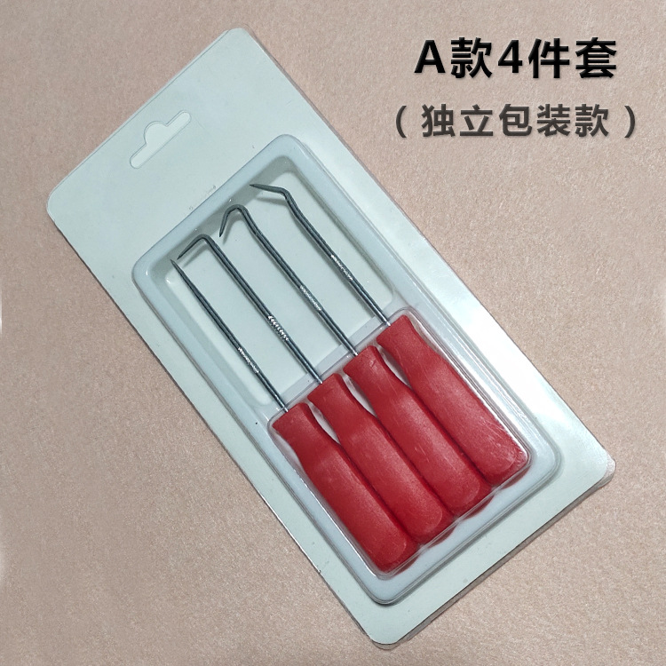 Tirador gancho sello de aceite destornillador Juego de 4 piezas destornillador gancho de ángulo recto cartucho de tóner polvo herramienta de protección automática desmontaje O-ring