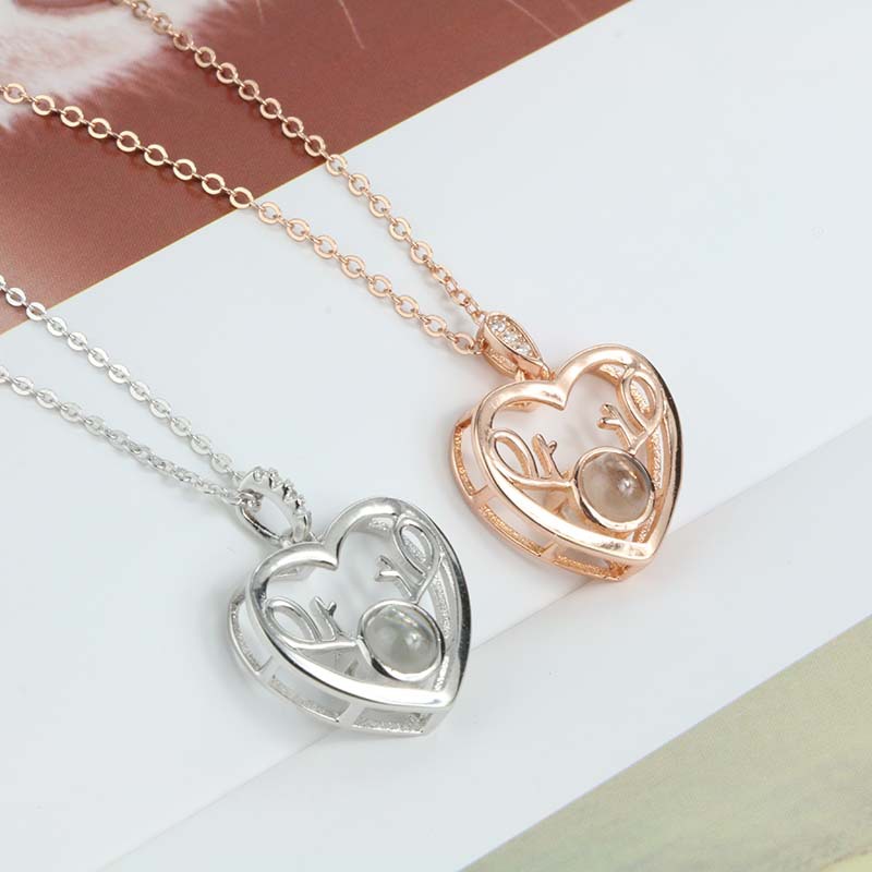 S925 Silver Love's Secret Words I Love You Vibrato With Love Antlers 100 Times Love You 520 Clavicle Necklace Female
