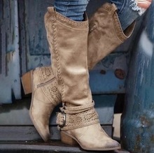 外貿女鞋2019冬季新款長靴40-43大碼高筒騎士靴女鞋歐美