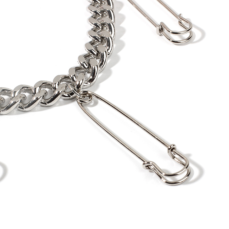 128g Weight Waist Chain Classification Alloy Material Unisex Gender Hip-Hop Style Silver Color New Fashion  Trend Paper Clip  Hip Hop Belt Pants Chain 11