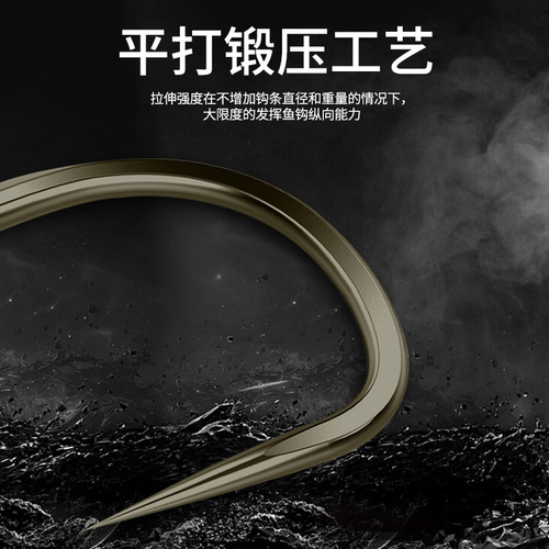 Bulk Titanium Alloy New Guandong Black Pit Super Sharp Non-Inverted Point Fishing Gear Flat Flying Knock Flying Copy Reinforced Fishing Hook