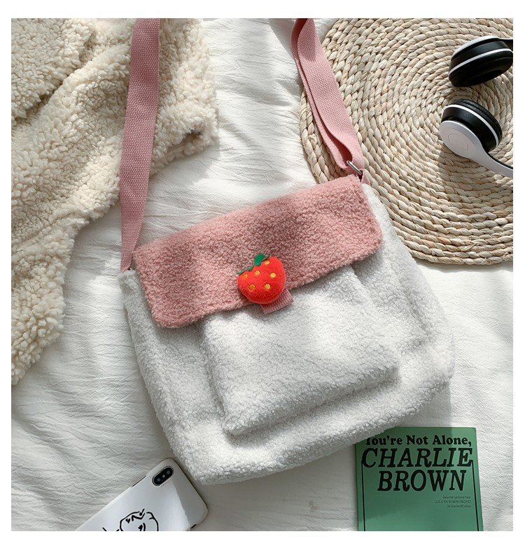 Student Childish Fruit Strawberry Shoulder Bag Girl Chic Wild Messenger Bag display picture 39