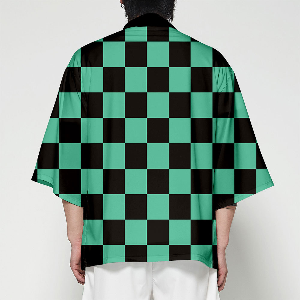 FCCEXIO Women/Men Summer Casual Cool Streetwear Demon Slayer Kimetsu no Yaiba Print Japanese Anime Kimono Haori Yukata Cosplay