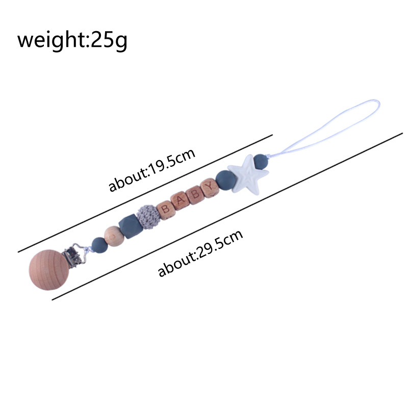 Suministros para bebés calmante clip de chupete de silicona bebé anti-gota cadena cuentas de silicona Cadena de chupete Comercio exterior Amazon Venta caliente