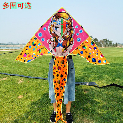 2019新款儿童卡通风筝1.35米泡泡布高清热印美人鱼风筝厂家直销