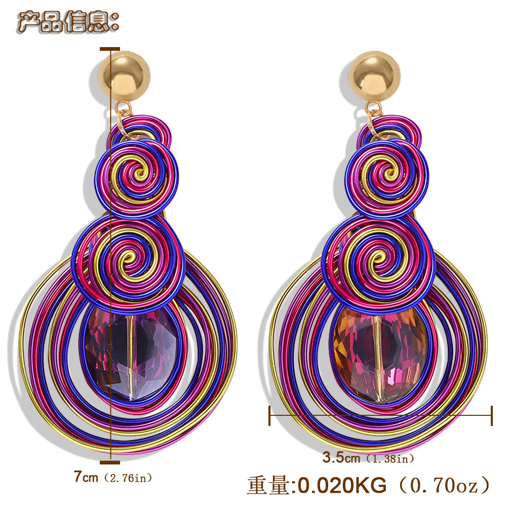 New Alloy Gem Earrings display picture 1
