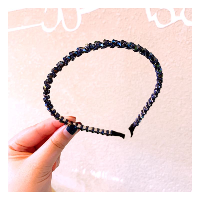 110g Weight Headwear Classification Festival Occasion Geometric Pattern Women'S Gender Retro Style Dark Blue, Pink, Purple, Green, Blue, Black Color Retro Rhinestone Crystal Fashion Headband 11