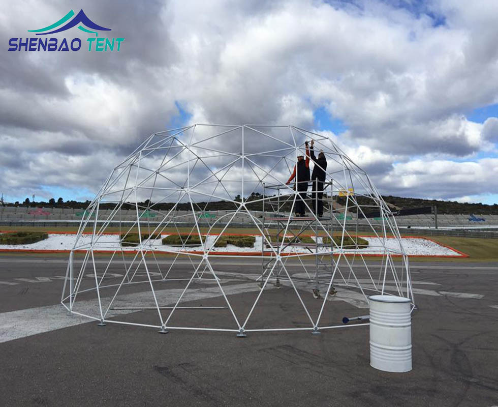 喷涂白色镀锌管球形篷房 搭建简单快速户外活动演出球形篷房