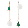 Earrings, cute asymmetrical accessory from pearl, European style