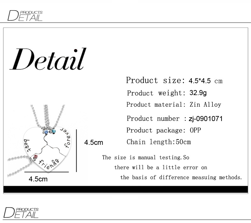 Three-piece Best Friends Forever necklace