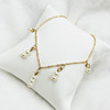 Fashionable brand ankle bracelet from pearl, universal accessory handmade, Korean style, simple and elegant design