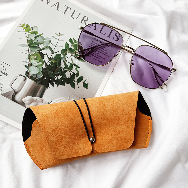 Portable And Durable Leather Frosted Sunglasses Case Wholesale display picture 12