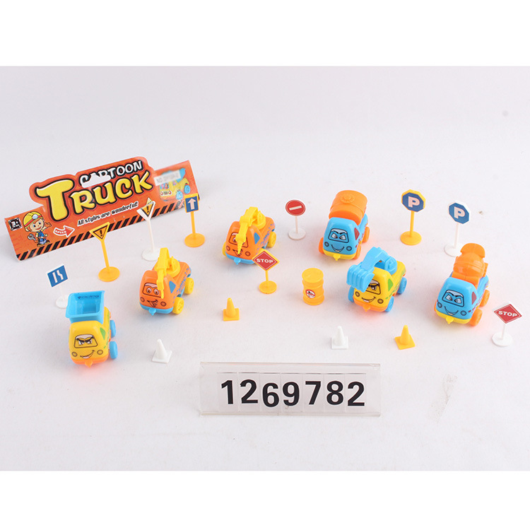 Mini pull back engineering vehicle suit pull back car gift children's small toys wholesale