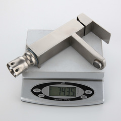 Factory wholesale 304 stainless steel surface basin cold and hot brushed square single hole face basin mixing faucet